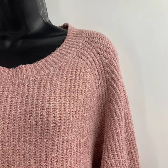 Bp Nordstrom Women's Plaited Stitch Crewneck Sweater In Pink Nostalgia SZ 3X NWT - Picture 4 of 12